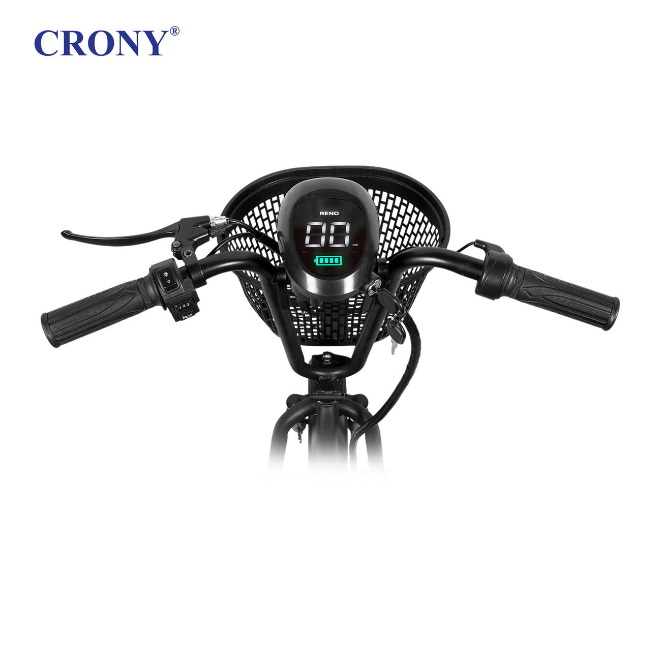 CRONY JL005-02 Small Harley Electric Bicycle Folding Electric Scooter  2 Wheels with Basket