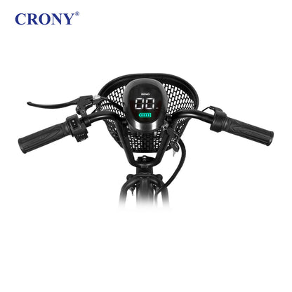 CRONY JL005-02 Small Harley Electric Bicycle Folding Electric Scooter  2 Wheels with Basket