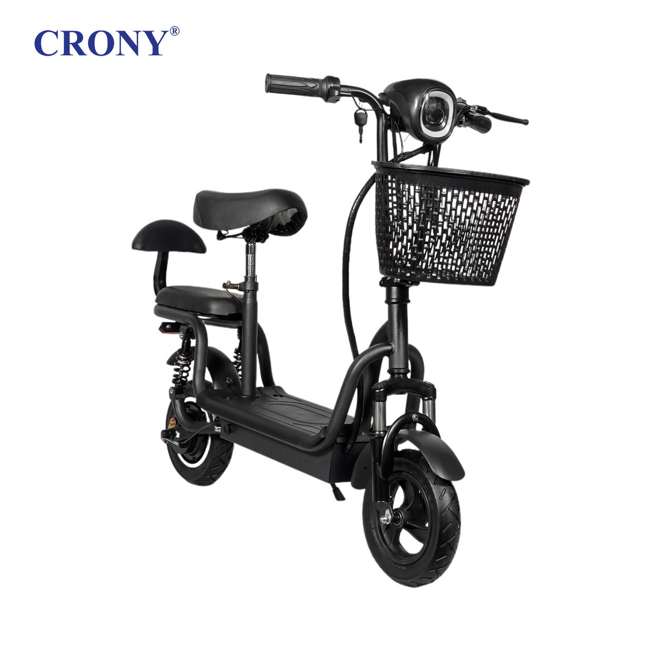 CRONY JL005-02 Small Harley Electric Bicycle Folding Electric Scooter  2 Wheels with Basket