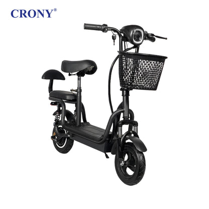 CRONY JL005-02 Small Harley Electric Bicycle Folding Electric Scooter  2 Wheels with Basket