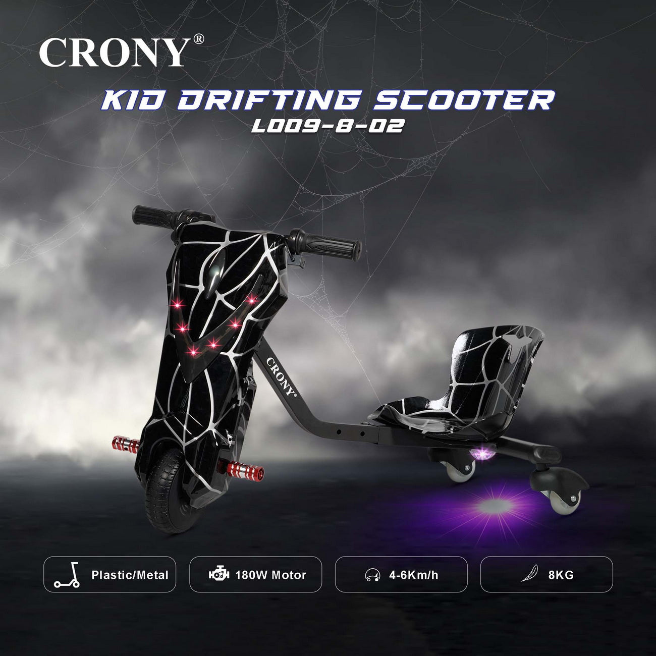 CRONY JL009-8-02 6.5 inch V-type drift Car  Drift Scooter Small for kids eBike, Top Speed 20kmh, 10km Range, 180W