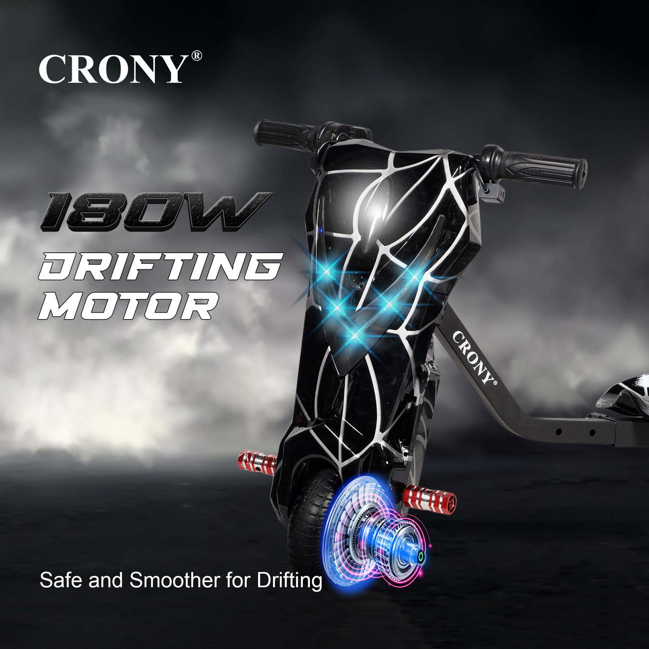 CRONY JL009-8-02 6.5 inch V-type drift Car  Drift Scooter Small for kids eBike, Top Speed 20kmh, 10km Range, 180W
