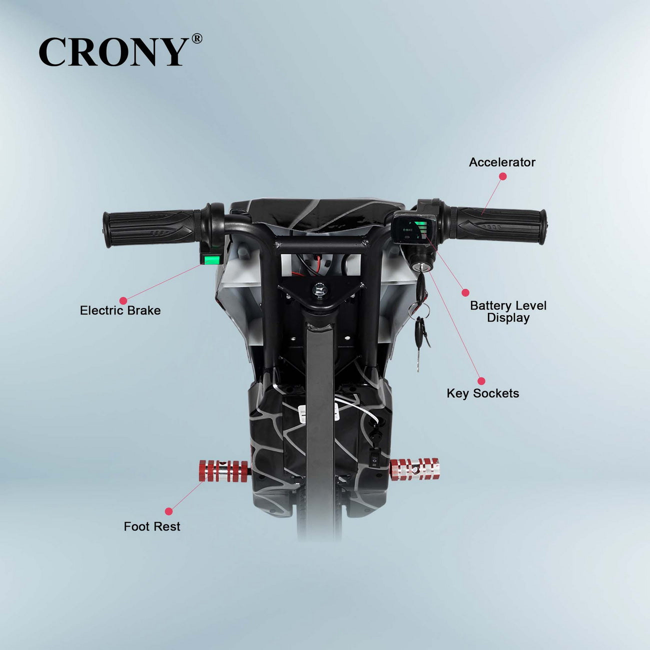 CRONY JL009-8-02 6.5 inch V-type drift Car  Drift Scooter Small for kids eBike, Top Speed 20kmh, 10km Range, 180W