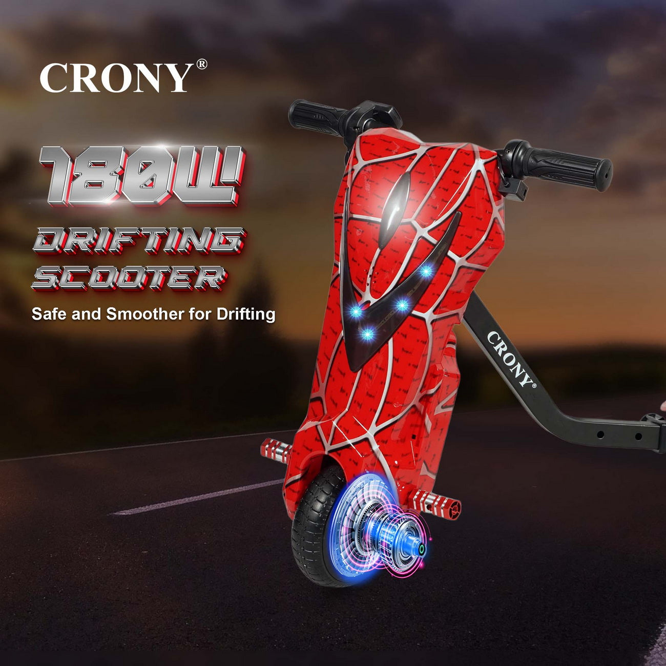 CRONY JL009-8-02 6.5 inch V-type drift Car  Drift Scooter Small for kids eBike, Top Speed 20kmh, 10km Range, 180W