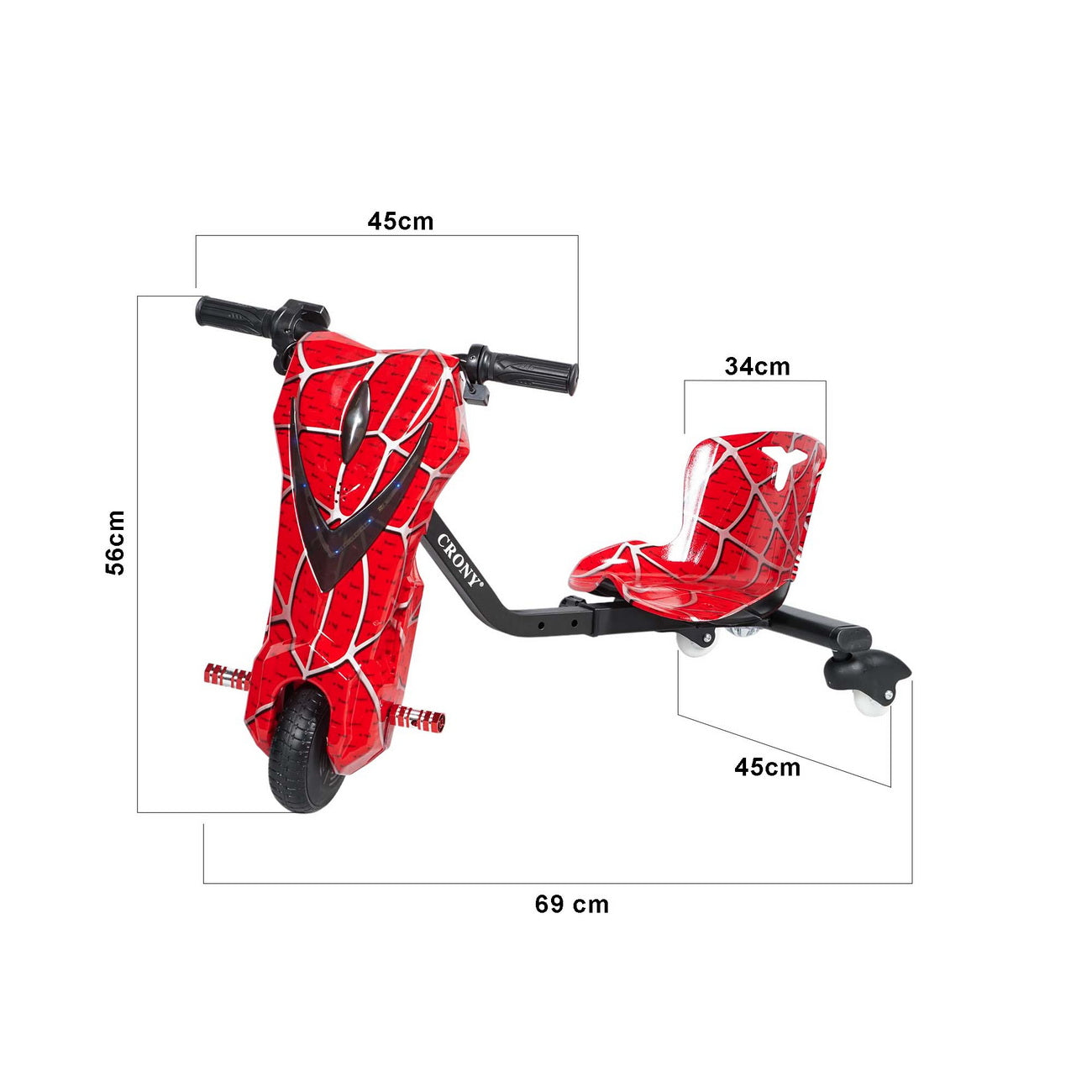 CRONY JL009-8-02 6.5 inch V-type drift Car  Drift Scooter Small for kids eBike, Top Speed 20kmh, 10km Range, 180W