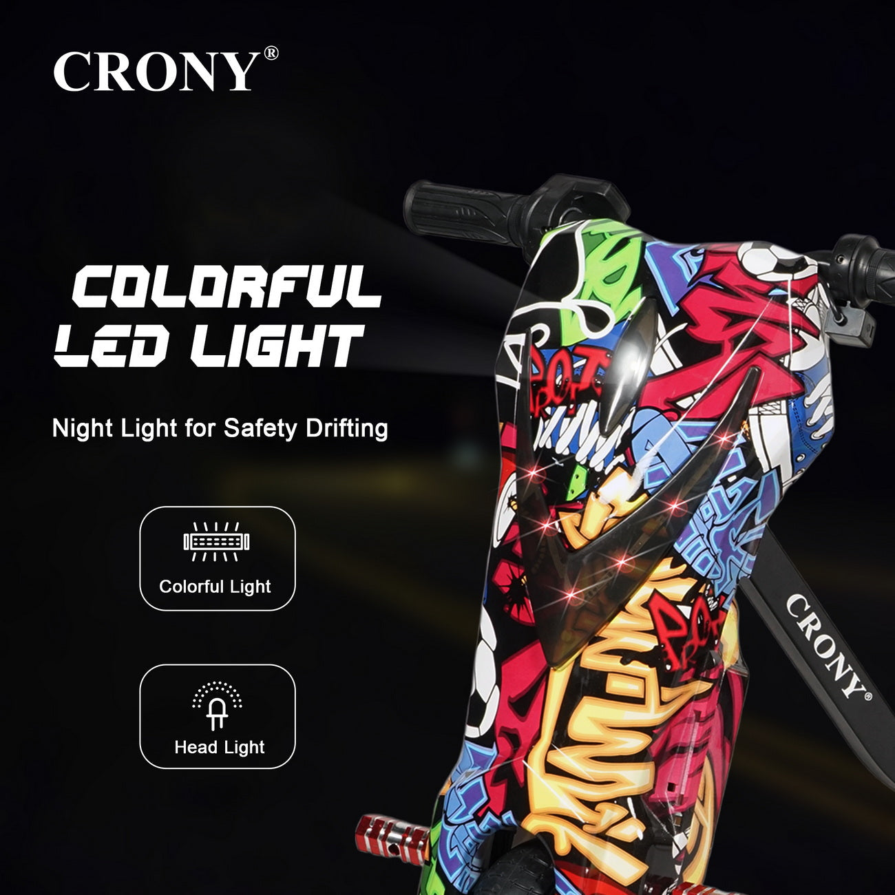 CRONY JL009-8-02 6.5 inch V-type drift Car  Drift Scooter Small for kids eBike, Top Speed 20kmh, 10km Range, 180W