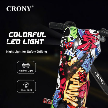 CRONY JL009-8-02 6.5 inch V-type drift Car  Drift Scooter Small for kids eBike, Top Speed 20kmh, 10km Range, 180W