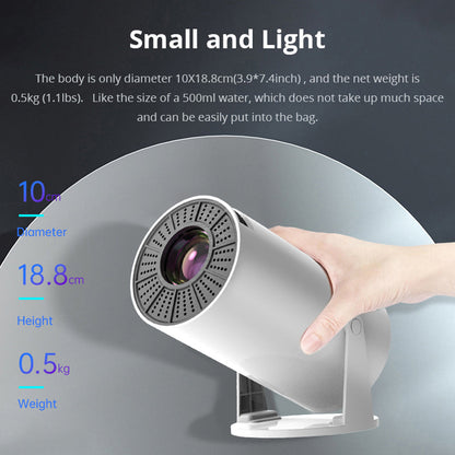 CRONY K1 Cylinder Projector Portable Mini Home Theater 720P Android Projector with WiFi Bluetooth HDMI USB 120 Lumens Indoor Movie Projector for Kids and Family
