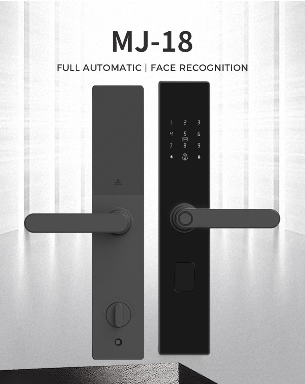 MJ-18 Smart Door Lock WiFi/Bluetooth Fingerprint IC Card Password Keyless Entry Digital Door Lock with Tuya/TT Lock App for Home Office