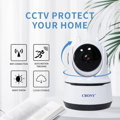 CRONY NIP-26 1080p WiFi Home Smart Camera Indoor Security Surveillance with Night Vision Monitor with iOS Android App Compatible with Google Home