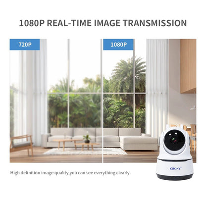 CRONY NIP-26 1080p WiFi Home Smart Camera Indoor Security Surveillance with Night Vision Monitor with iOS Android App Compatible with Google Home