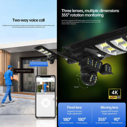 CRONY XA12-4G-4K 4MP 1080P Solar Camera with 4G Connectivity PTZ Function IR Night Vision Two-way Audio