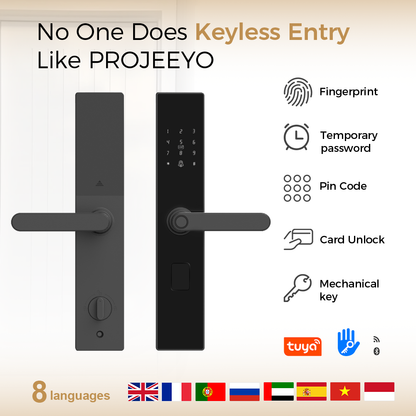 MJ-18 Smart Door Lock WiFi/Bluetooth Fingerprint IC Card Password Keyless Entry Digital Door Lock with Tuya/TT Lock App for Home Office