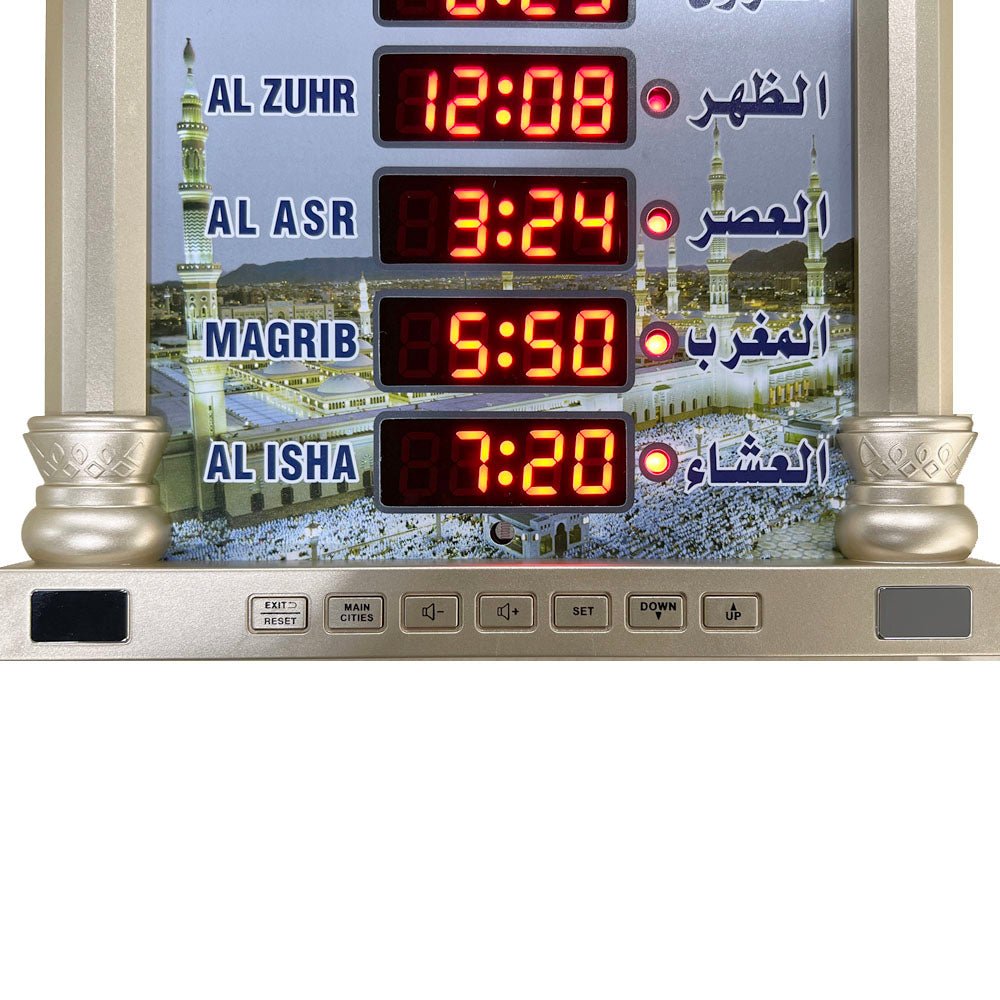 CRONY 4008PRO AZAN Clock AL-HARAMEEN Azan Clock Led Prayer Clock Wall Clock Read Home Office Mosque Digital Azan Clock - Edragonmall.com