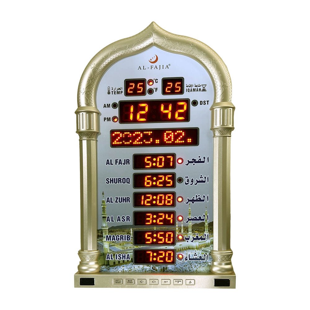 CRONY 4008PRO AZAN Clock AL-HARAMEEN Azan Clock Led Prayer Clock Wall ...