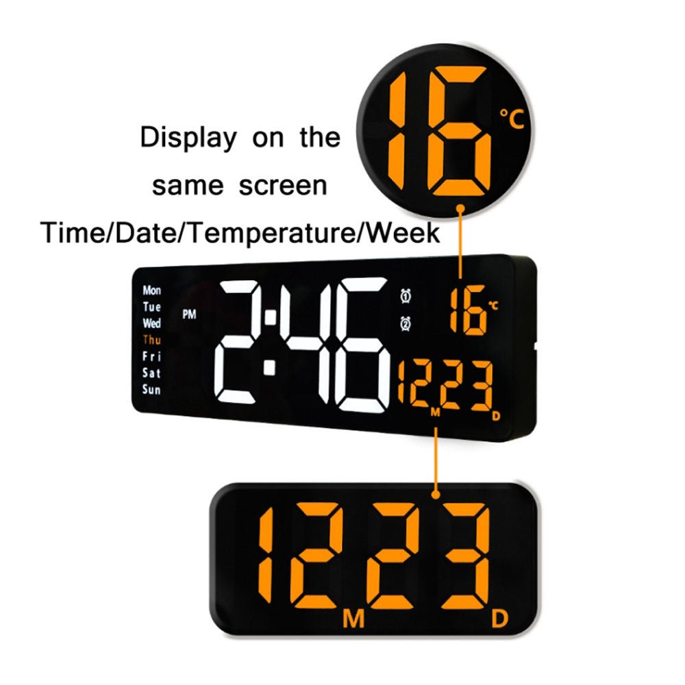 CRONY 6626 Electronic Clock Living Room Wall-Mounted Large Screen Display LED Digital Clock - Edragonmall.com