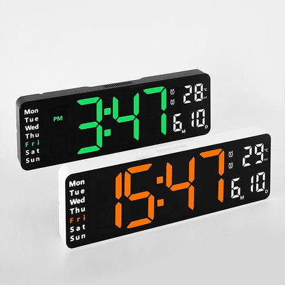 CRONY 6629 Electronic Clock LED Alarm clock Remote Control Digital Electronic Wall Clock Display Temperature week and calendar - Edragonmall.com