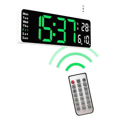 CRONY 6629 Electronic Clock LED Alarm clock Remote Control Digital Electronic Wall Clock Display Temperature week and calendar - Edragonmall.com