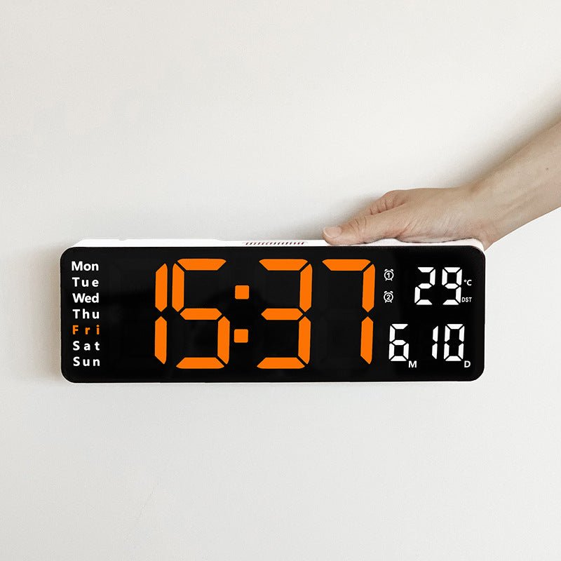 CRONY 6629 Electronic Clock LED Alarm clock Remote Control Digital Electronic Wall Clock Display Temperature week and calendar - Edragonmall.com