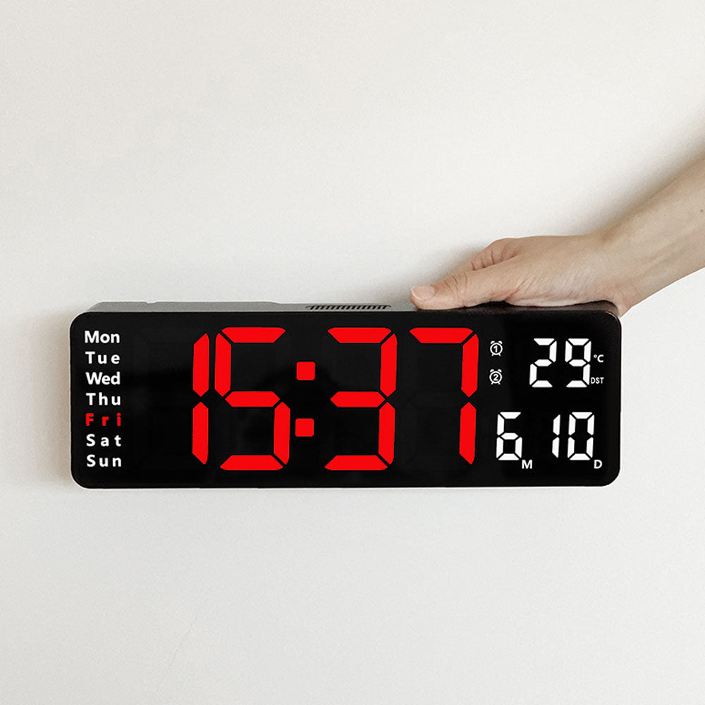 CRONY 6629 Electronic Clock LED Alarm clock Remote Control Digital Electronic Wall Clock Display Temperature week and calendar - Edragonmall.com