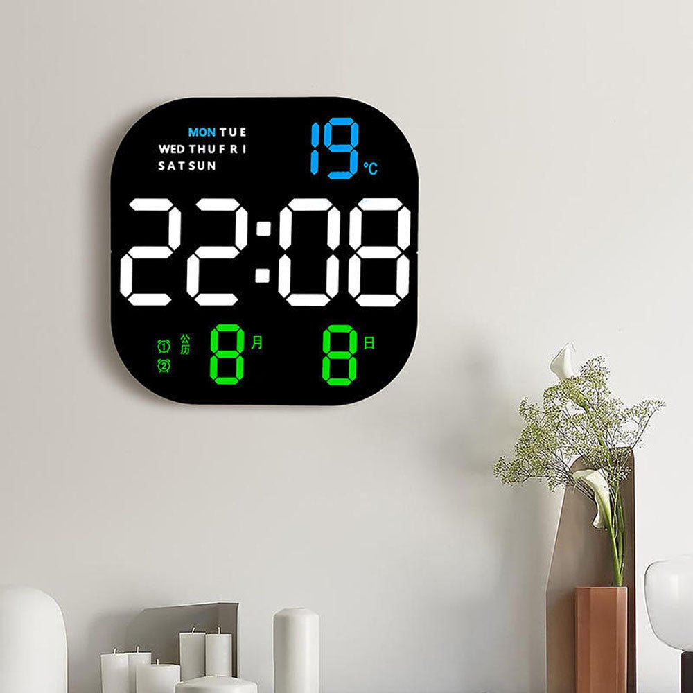 CRONY 6633 Electronic Clock Multifunctional Large Screen Square Led Wall clock Remote Control digital alarm clock - Edragonmall.com