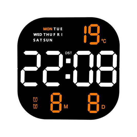 CRONY 6633 Electronic Clock Multifunctional Large Screen Square Led Wall clock Remote Control digital alarm clock - Edragonmall.com