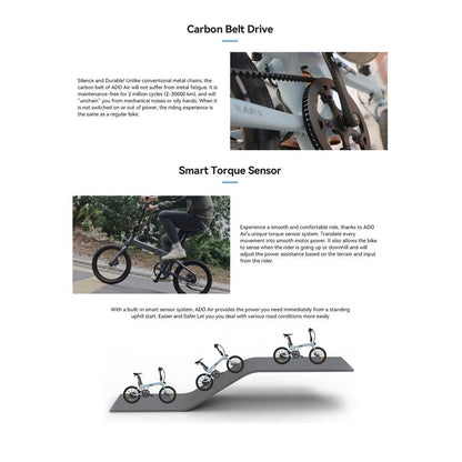 CRONY A20 Endurance MAX 100KM ADO Bike 350W 10.4 Ah Battery Electric bicycle - Edragonmall.com