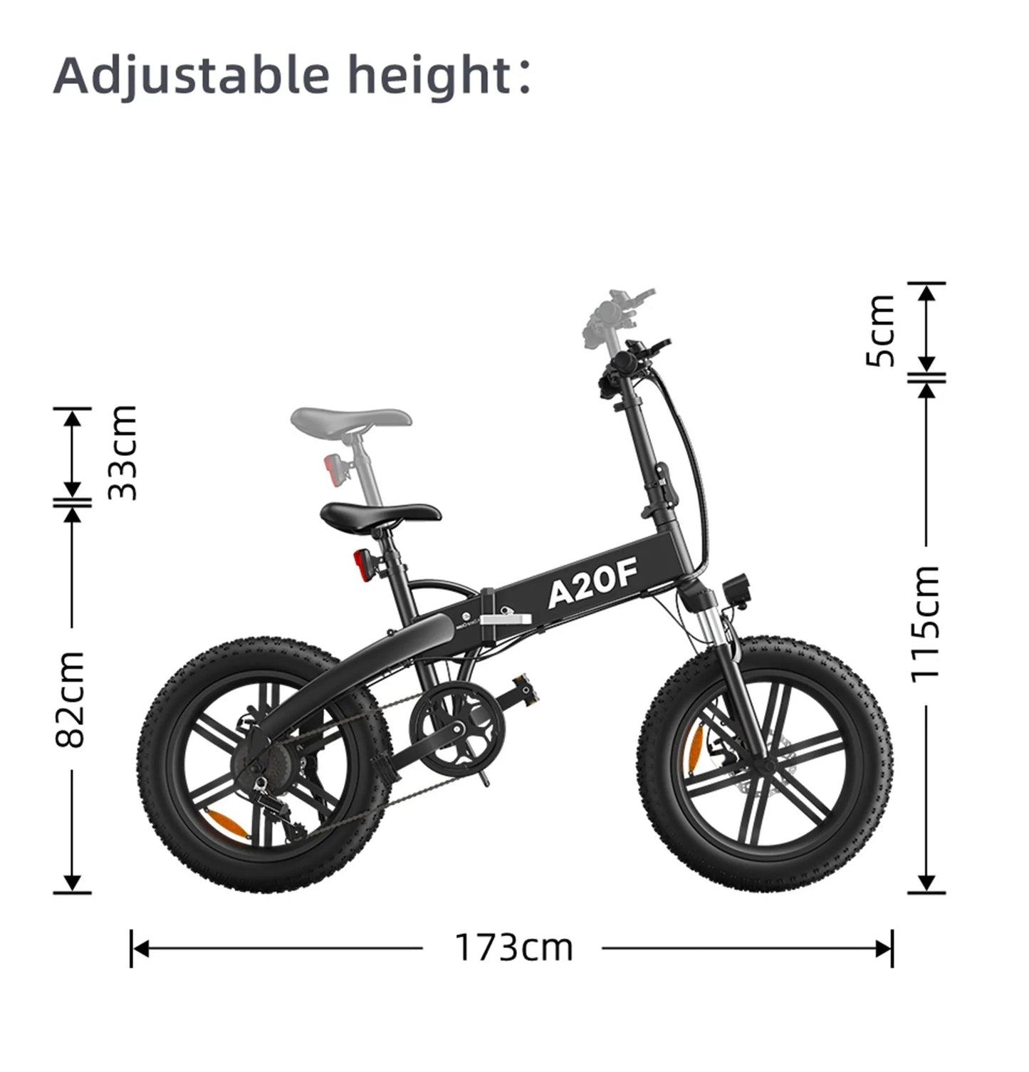 CRONY A20F Endurance ADO Bike Electric bicycles ADO E-bike Electric Folding Bicycle Electric range 70km - Edragonmall.com