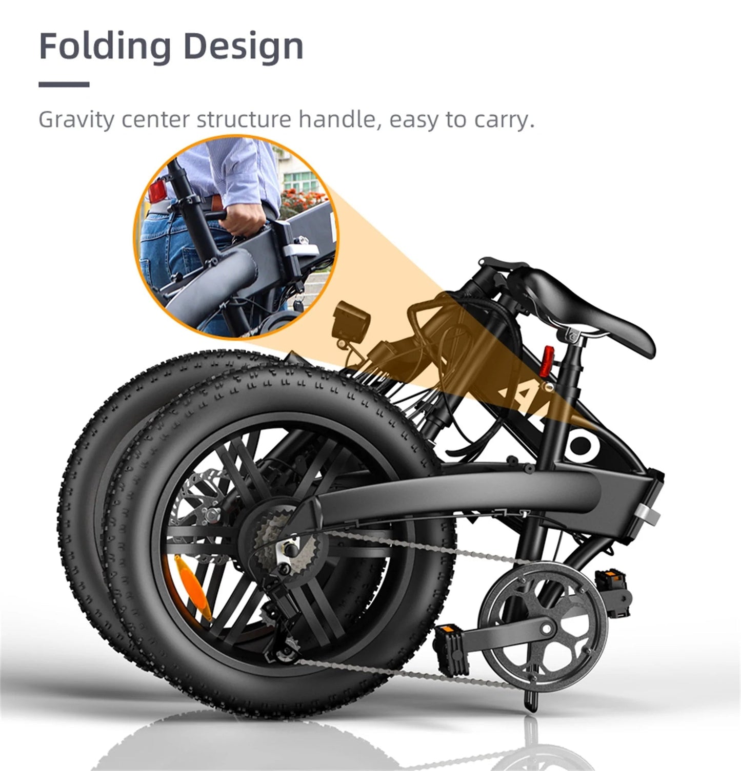 CRONY A20F Endurance ADO Bike Electric bicycles ADO E-bike Electric Folding Bicycle Electric range 70km - Edragonmall.com