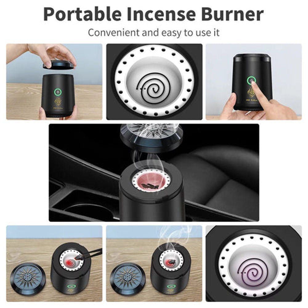 CRONY BK-18 Bukhoor Mini Oud Incense Bukhoor Burner Rechargeable Dukhoon Electric Portable Incense Burner - Edragonmall.com