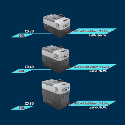 ثلاجة سيارة كروني 30 لتر CX30 ECX30 لا تحتوي على مبرد سيارة يعمل ببطارية ليثيوم للتخييم وثلاجة وفريزر