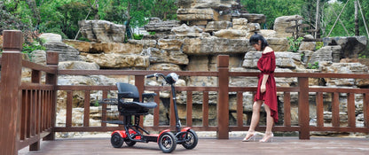 CRONY JP-Folding Four-Wheel Car Foldable Scooter eBike, Top Speed 18kmh, 20km Range, 500W