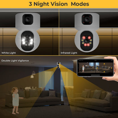 CRONY NIP-32 iCsee APP 4MP double-screen IP Camera Dual Lens WiFi Camera Dual Screen Baby Monitor Auto Tracking Ai Human Detection IP Security Cameras