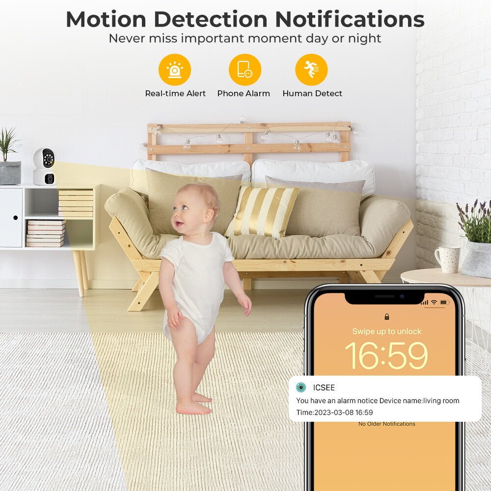 CRONY NIP-32 iCsee APP 4MP double-screen IP Camera Dual Lens WiFi Camera Dual Screen Baby Monitor Auto Tracking Ai Human Detection IP Security Cameras