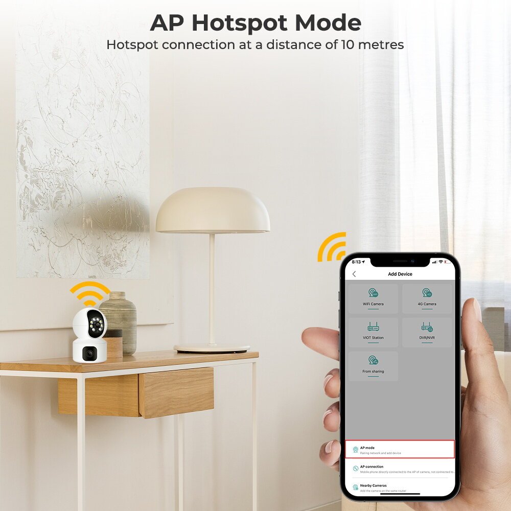 CRONY NIP-32 iCsee APP 4MP double-screen IP Camera Dual Lens WiFi Camera Dual Screen Baby Monitor Auto Tracking Ai Human Detection IP Security Cameras
