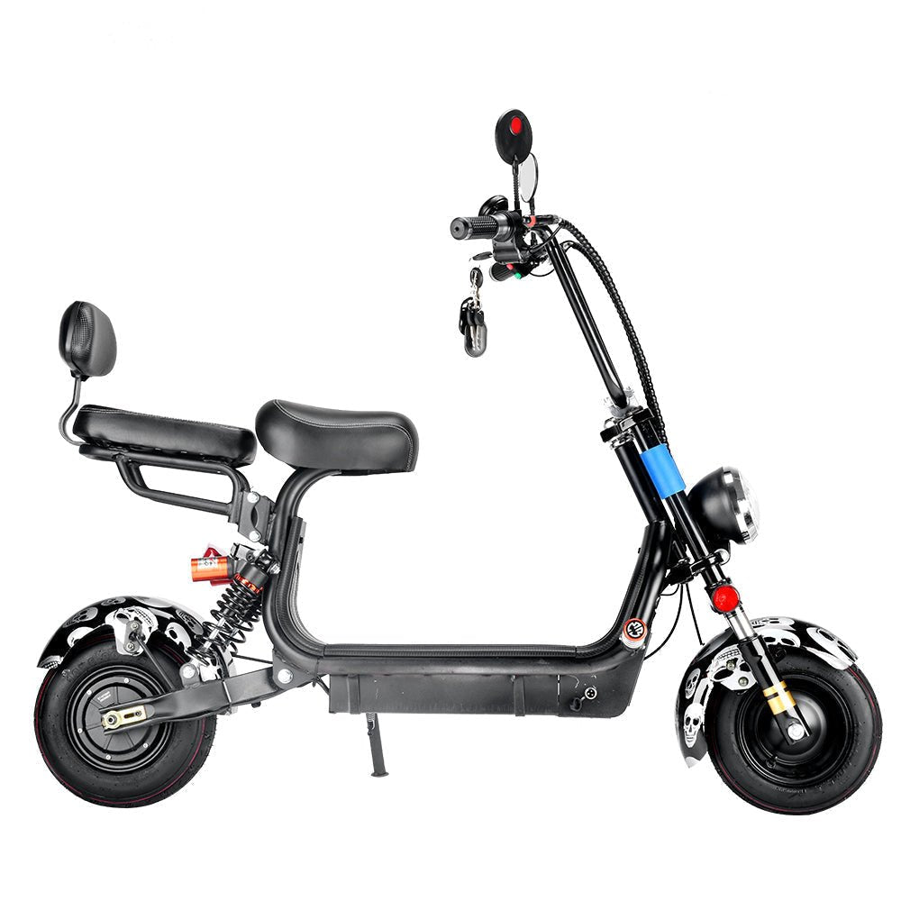 CRONY Small Harley two seat big tires with BT 1000w 60KM/H high power two wheels adult electric scooter motorcycle | USA Flag - Edragonmall.com