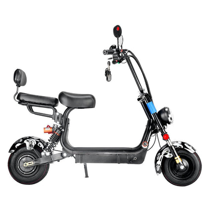 CRONY Small Harley two seat big tires with BT 1000w 60KM/H high power two wheels adult electric scooter motorcycle | USA Flag - Edragonmall.com