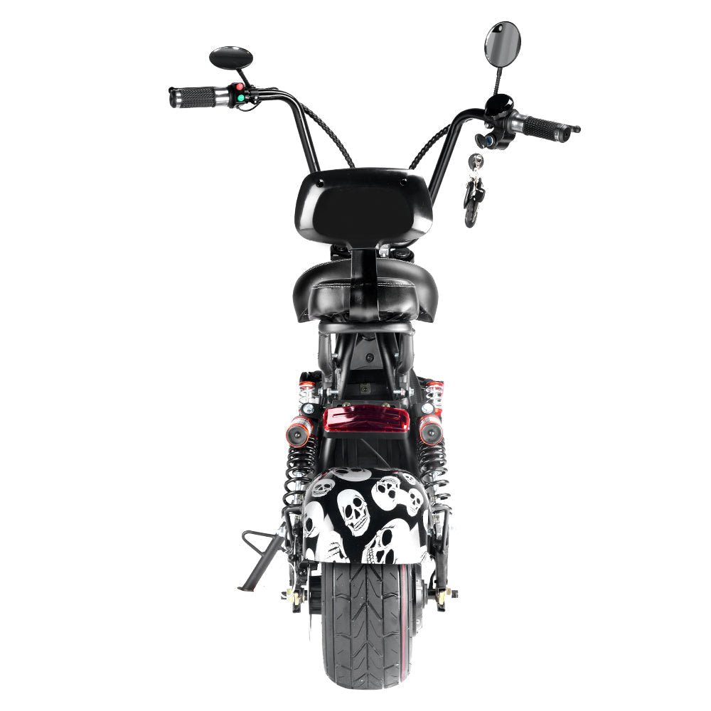 CRONY Small Harley two seat big tires with BT 1000w 60KM/H high power two wheels adult electric scooter motorcycle | USA Flag - Edragonmall.com