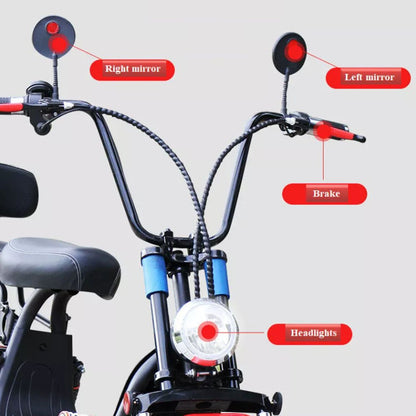 CRONY Small Harley two seat big tires with BT 1000w 60KM/H high power two wheels adult electric scooter motorcycle | USA Flag - Edragonmall.com