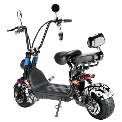 CRONY Small Harley two seat big tires with BT 1000w 60KM/H high power two wheels adult electric scooter motorcycle | USA Flag - Edragonmall.com
