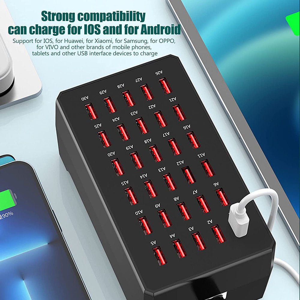 CRONY WT268 30USB PORTS Smart Charger Station 150W Safe Fast Charging USB Charging Station