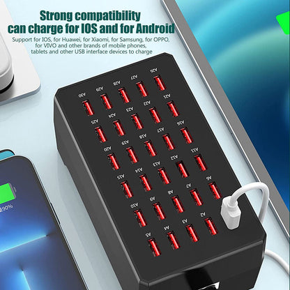 CRONY WT268 30USB PORTS Smart Charger Station 150W Safe Fast Charging USB Charging Station