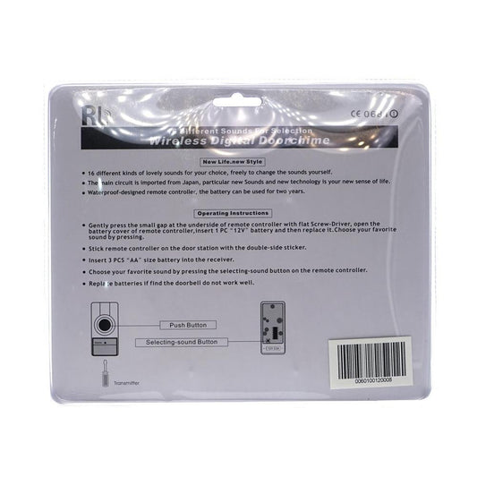 RL-3918B doorbell Wireless Digital Doorchime Loudly and Clear Voice Easy to Install