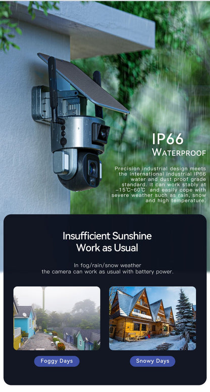 CRONY D5 WiFi-4K-8MP D5 4G-4K-8MP Solar Dual Linkage Battery PT Camera 8MP Wireless CCTV Camera | Fixed-focus - Edragonmall.com