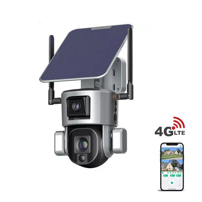 CRONY D5 WiFi-4K-8MP D5 4G-4K-8MP Solar Dual Linkage Battery PT Camera 8MP Wireless CCTV Camera | Fixed-focus - Edragonmall.com