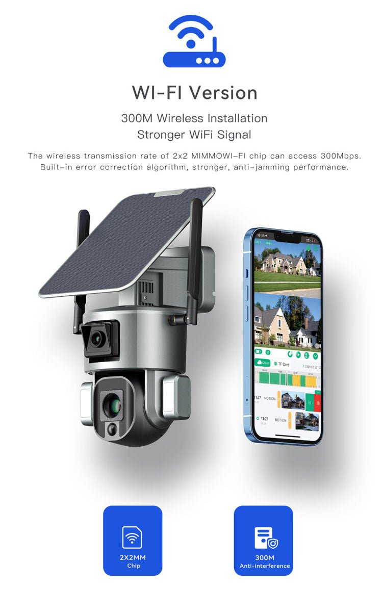 CRONY D5 WiFi-4K-8MP D5 4G-4K-8MP Solar Dual Linkage Battery PT Camera 8MP Wireless CCTV Camera | Fixed-focus - Edragonmall.com