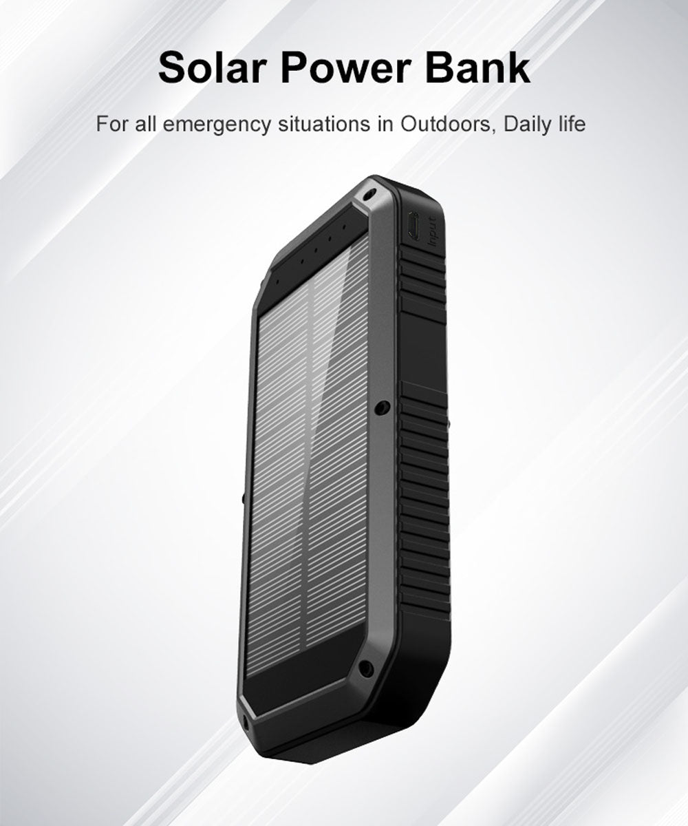 CRONY ES981S-Business Power Bank 20000mAh Solar power bank with LED camping light - Edragonmall.com