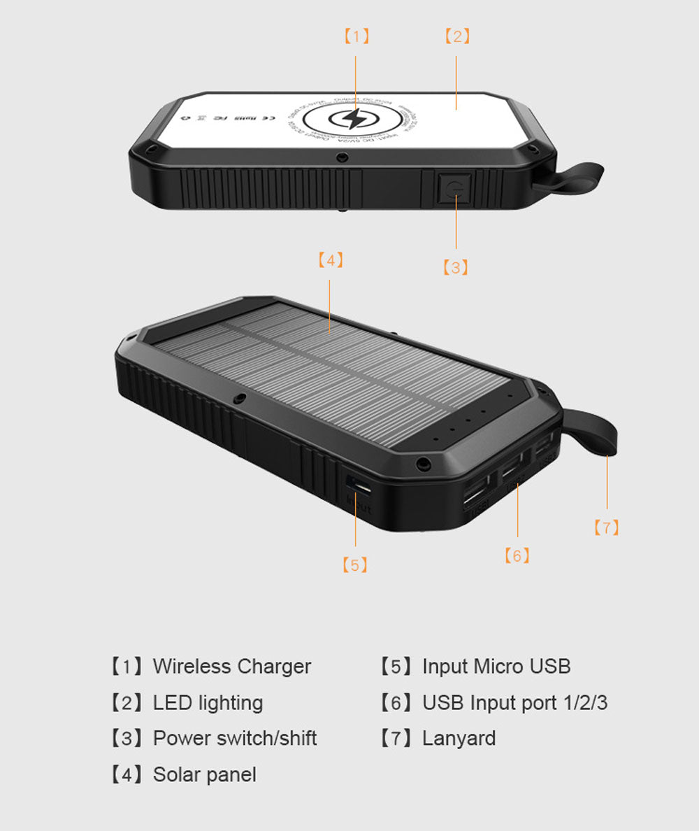 CRONY ES981S-Business Power Bank 20000mAh Solar power bank with LED camping light - Edragonmall.com