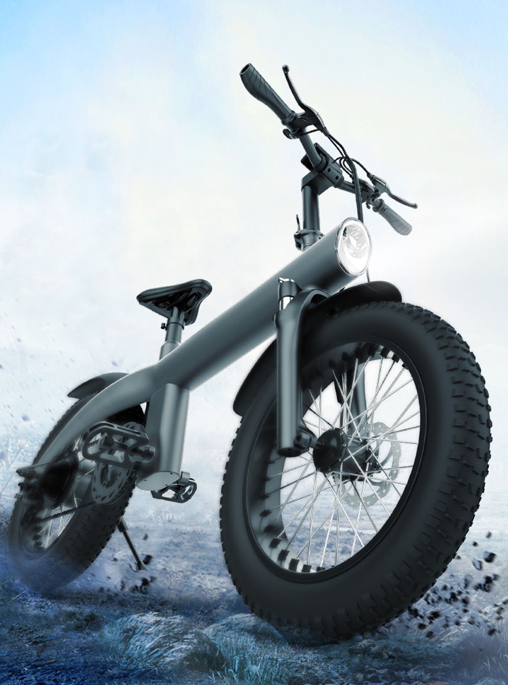 CRONY Q3 Off-road fat tire 48V/750W aluminum alloy E-bike 20 inch fat tire off road bicy Scootercle electric bike Scooter - Edragonmall.com