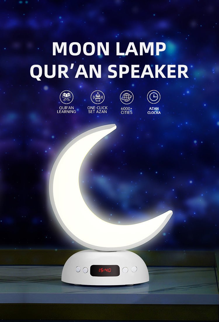 CRONY SQ-902 guran speaker Speaker Quran Led Moon Lamp Aromatherapy Function Azan Alarm Clock Quran Player - Edragonmall.com